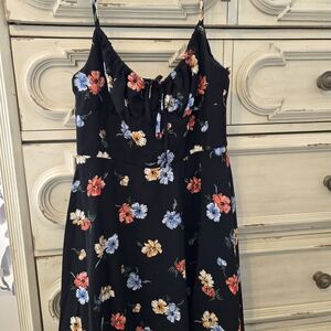 Floral Black Dress